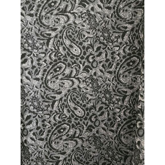 TOP/TUNIC STYLE-CHICO'S-Black Metallic Paisley-Long Length-Chico's Size 3 /LRG - Picture 5 of 15